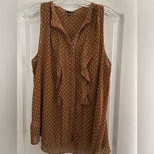 Ann Taylor sleeveless blouse XL with ruffle.
